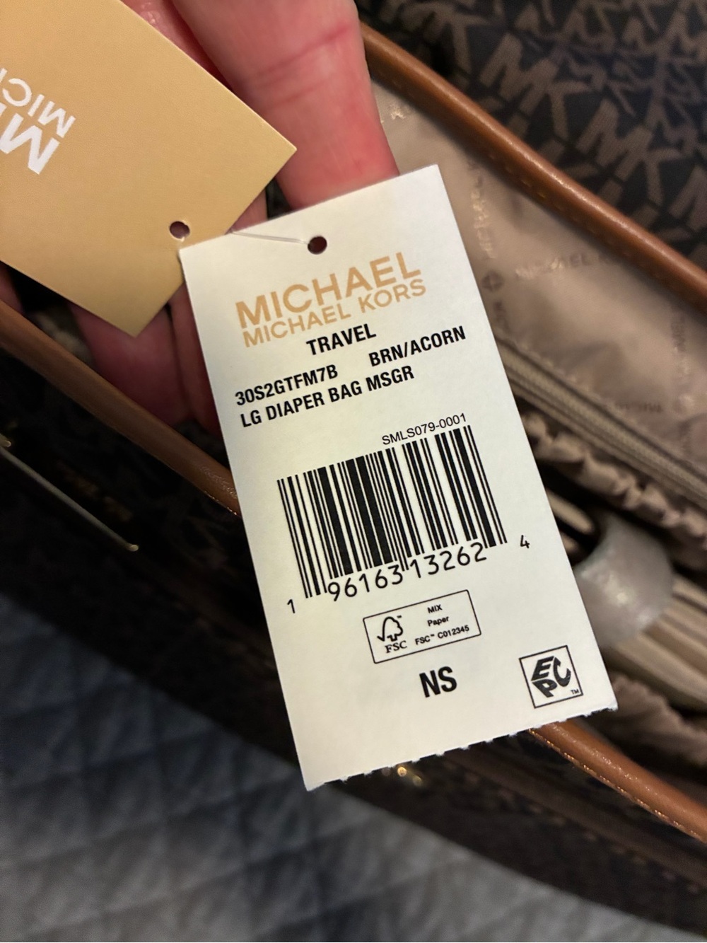 Michael Kors Brown/Acorn Large Messenger Diaper Bag - Picture 6 of 9